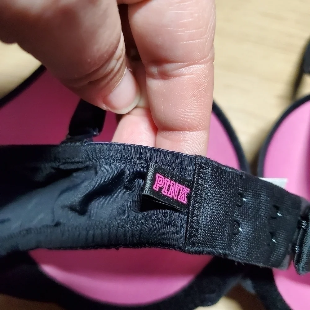 PINK Black Bra